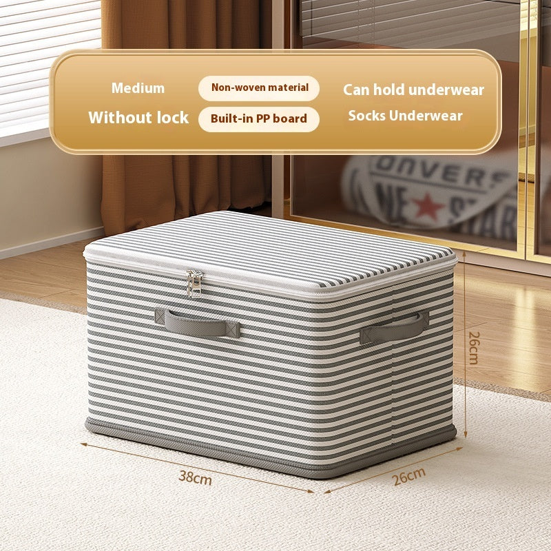 Clothes Storage Box With Lock Household Storage Basket