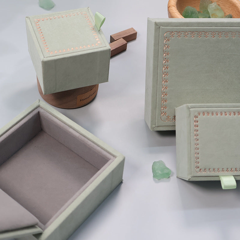 High-grade Mint Green Wooden Jewelry Box