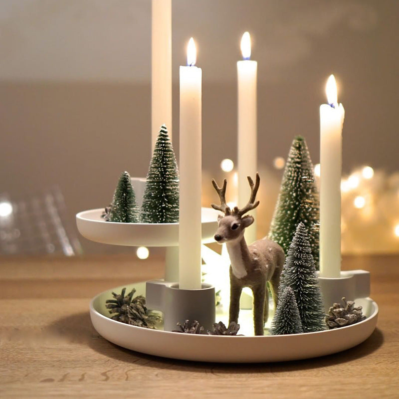 Classic Simple Wind Double-layer Rotatable Tray