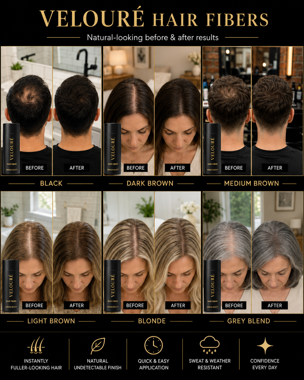 VELOURÉ Hair Fibers – Natürlich voller wirkendes Haar