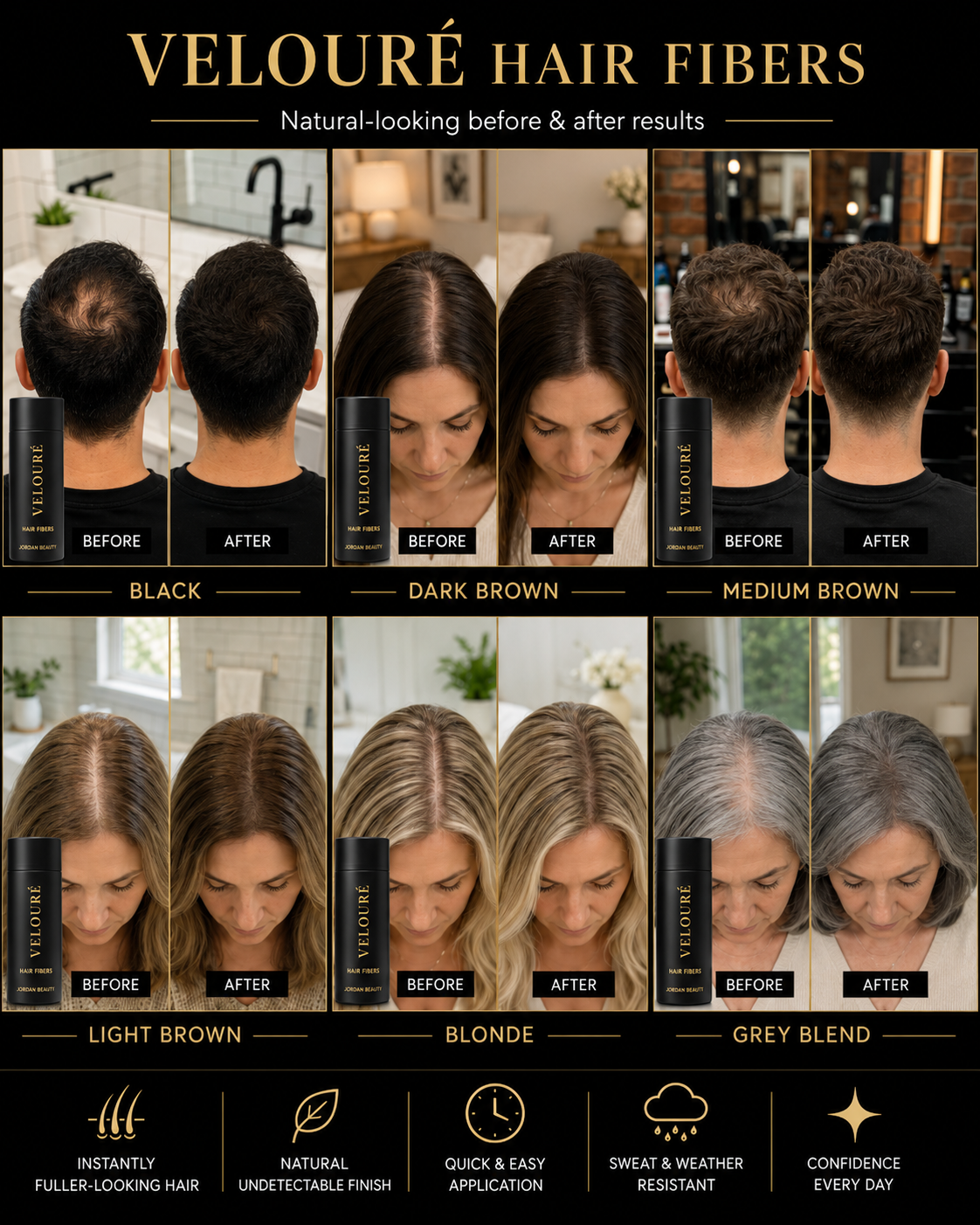 VELOURÉ Hair Fibers – Natürlich voller wirkendes Haar
