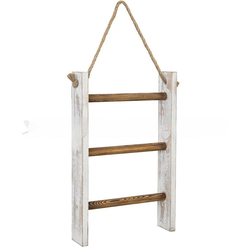 Retro Wood Towel Storage Rack
