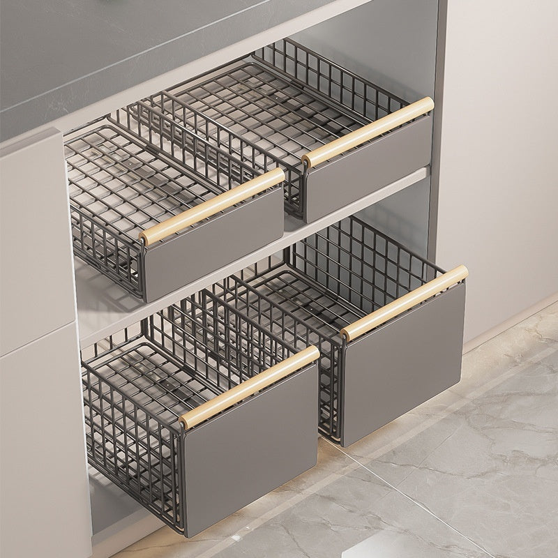 Kitchen Bathroom Multifunctional Foldable Pull Storage Basket